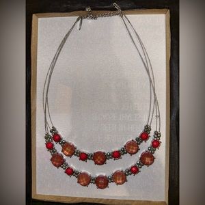 Pink stoned statement necklace